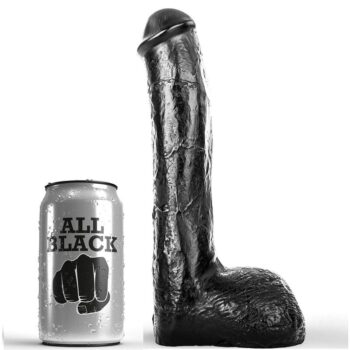 Dildo All Black 23 cm ondulato in PVC | Sex toy realistico