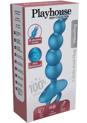 Plug anale 5 sfere vibrante con telecomando &ndash; Silicone