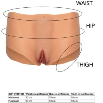 Misure della braga vagina e ano Alter Ego: vita 50-90, fianchi 70-90, coscia 50-90 cm, stretch 360 gradi