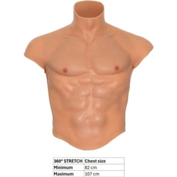 Misure del torso maschile Alter Ego: contorno petto 82-107 cm con stretch 360 gradi