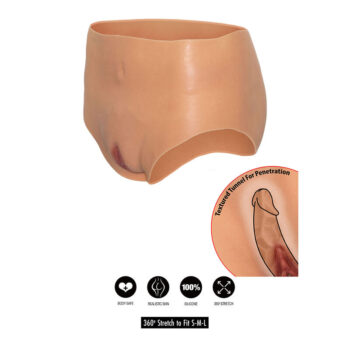 Braga vagina in silicone con tunnel texturizzato per la penetrazione e stretch 360 gradi