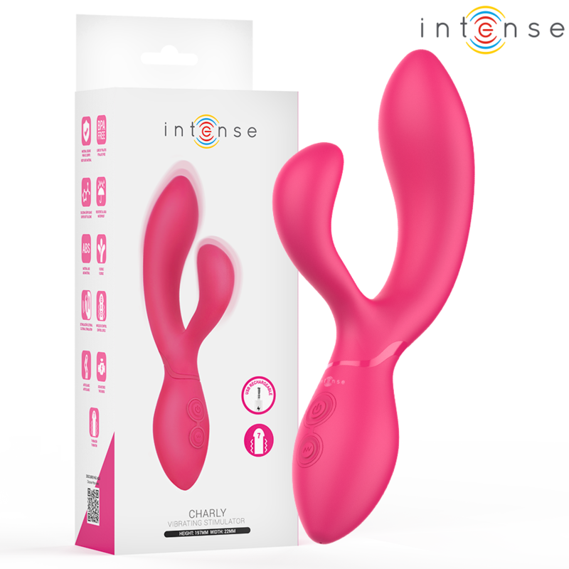 charly-vibratore-rabbit-articolabile-intense-fucsia Intense Charly vibratore rabbit articolabile fucsia con doppio stimolatore