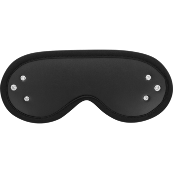 Maschera benda per occhi Coquette Fantasy in similpelle vegana con strass - fronte
