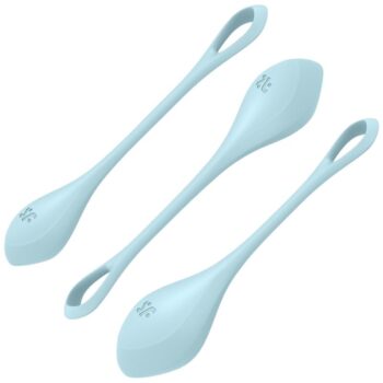 Satisfyer Yoni Power 2 set di 3 palline di Kegel Azzurro