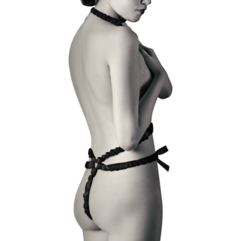 Set harness elastico Coquette con fiocchi in raso - vista laterale