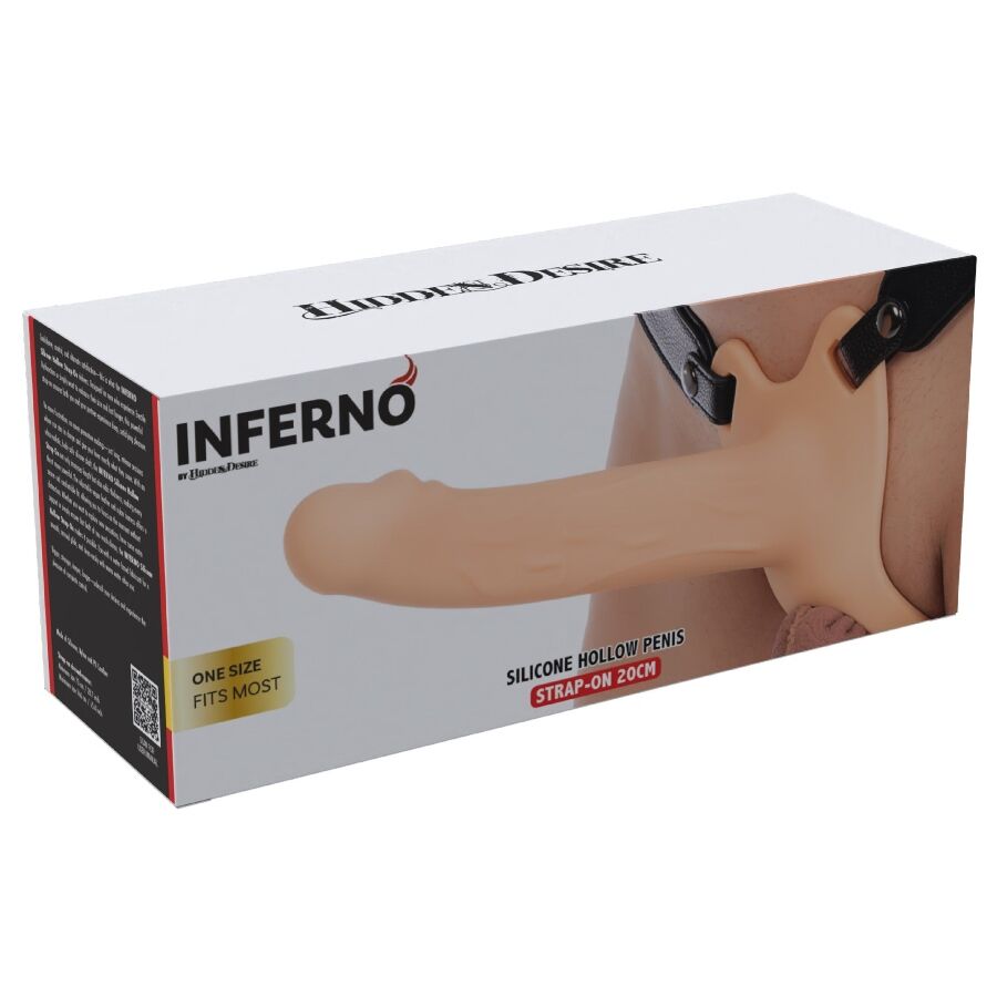 strap-on-cavo-guaina-pene-20cm-confezione Confezione INFERNO Silicone Hollow Penis Strap-On 20 cm by Hidden Desire