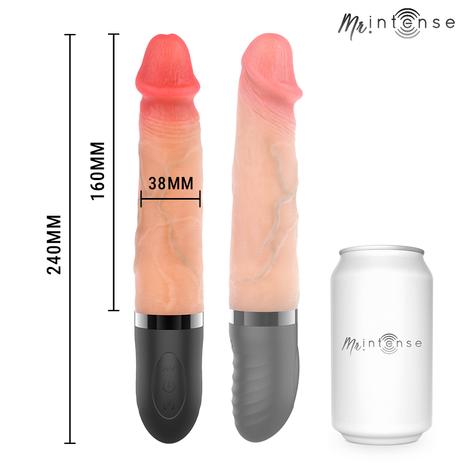 vibratore-realistico-riscaldante-misure Misure vibratore realistico Mr Intense Jean: 24 cm totali, 16 cm inseribile, diametro 38 mm