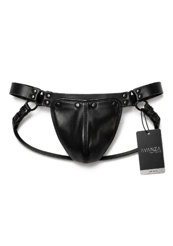 Avanza Vantage 8 Core Harness Jockstrap nero in ecopelle, capo fotografato