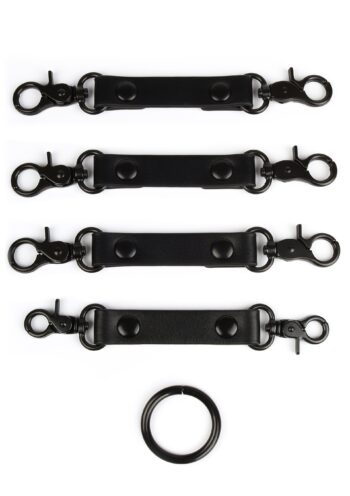 Contenuto del kit hogtie Avanza Vantage 8: quattro cinturini da 18 cm e anello centrale separati