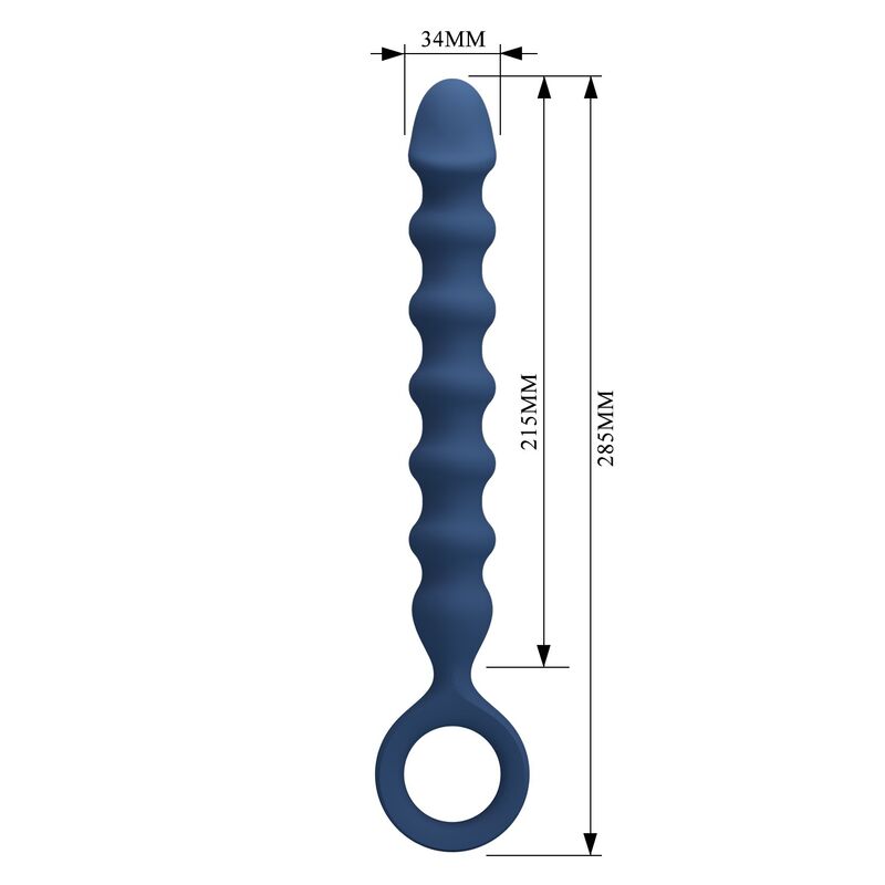 Mr Play Sonda Anale ad Anelli 7 Mr Play - schema dimensioni: totale 285 mm, inseribile 215 mm, diametro 34 mm