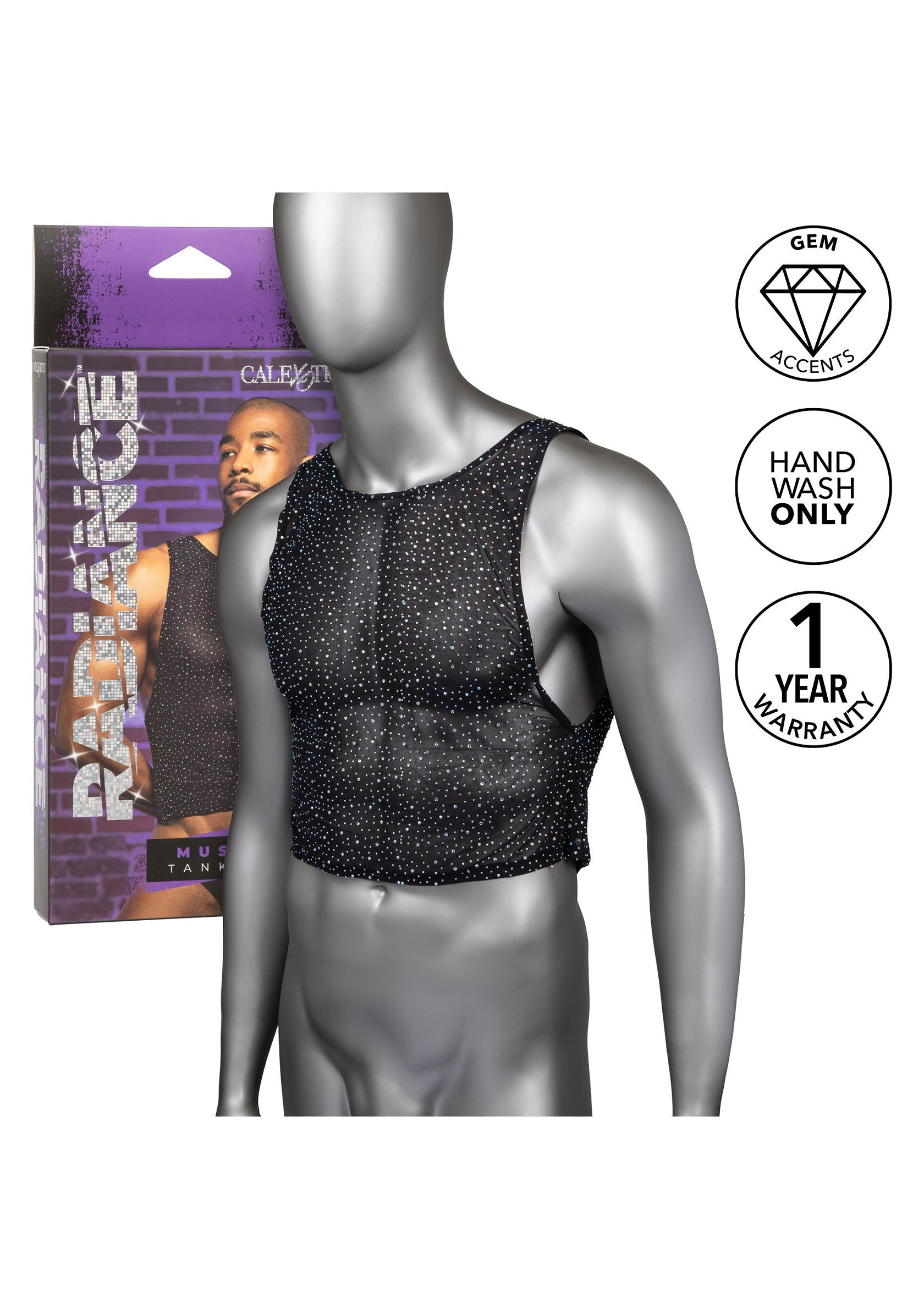 CalExotics Radiance Muscle Tank 06 CalExotics Radiance Muscle Tank con la confezione: gem accents, lavaggio a mano, garanzia 1 anno