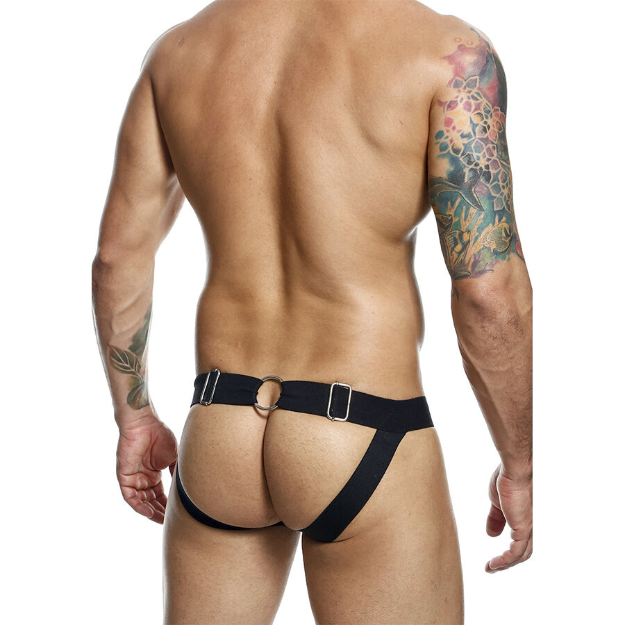 DNGEON Chainlink Jockstrap Nero 13 DNGEON Chainlink jockstrap uomo nero, vista posteriore, anello sul retro