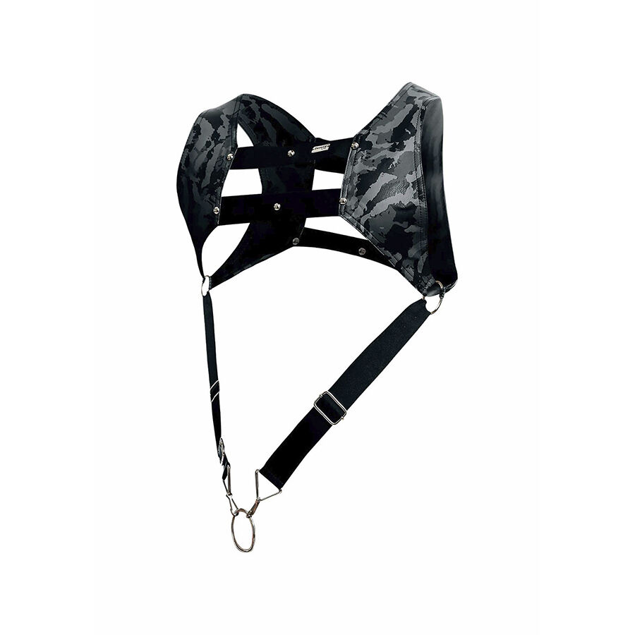DNGEON Harness Mimetico 04 DNGEON harness mimetico still life, struttura completa con anello in metallo