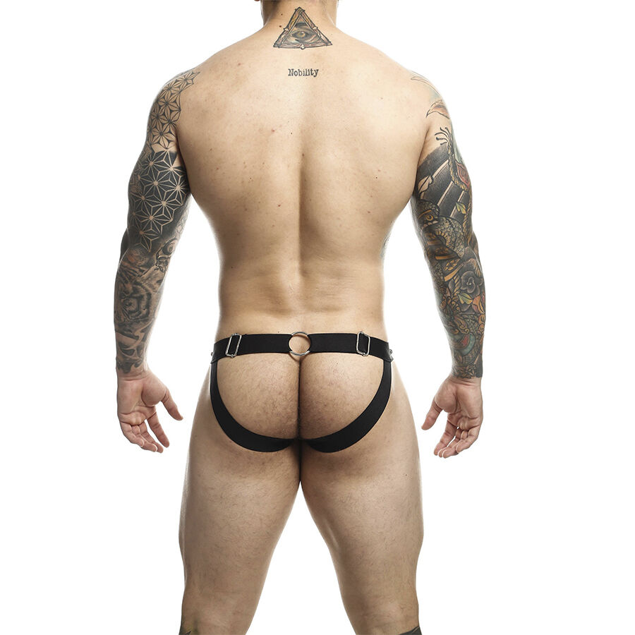 DNGEON Jockstrap Sport Giallo 06 DNGEON jockstrap giallo vista posteriore, anello al centro della cintura