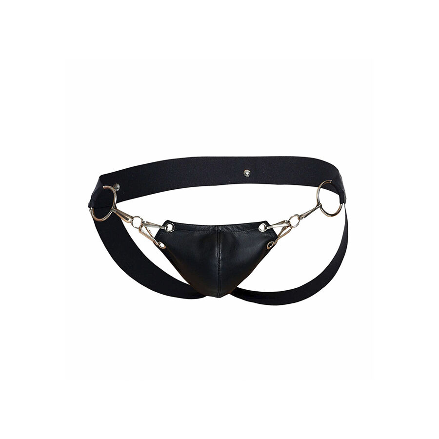 DNGEON Snap Jockstrap Nero 04 DNGEON Snap jockstrap nero, dettaglio dei due moschettoni e degli anelli