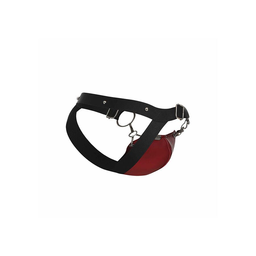 DNGEON Snap Jockstrap Rosso 14 DNGEON Snap jockstrap rosso, vista laterale del capo