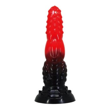 Power Monsters Fire Dragon - dildo fantasy rosso e nero con due texture