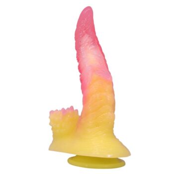 Flame Beast - asta curva con anelli in rilievo ed elemento scolpito sulla base