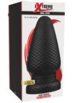 Plug anale XXXXL Hidden Desire Extreme Giant Dragon nero a scaglie, alto 26 cm