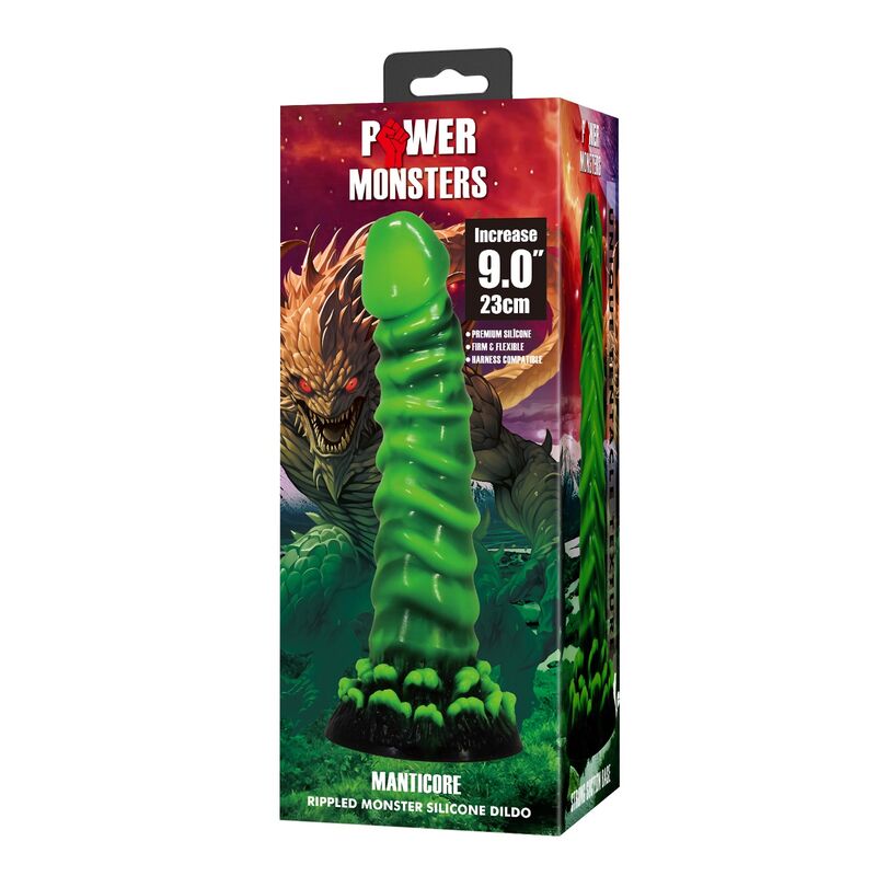 Power Monsters Manticore 8 Power Monsters Manticore - confezione rippled monster silicone dildo