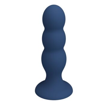 Mr Play - plug anale blu con sfere metalliche interne e ventosa