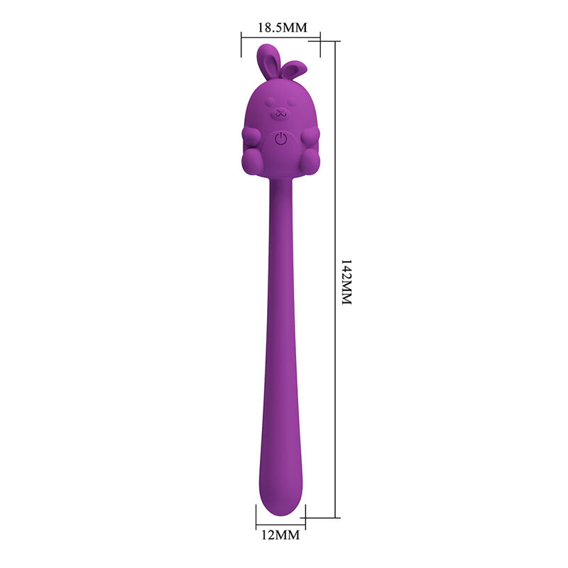 Pretty Love Cute Bunny 5 Cute Bunny - schema dimensioni: lunghezza 142 mm, testa 18,5 mm, punta 12 mm