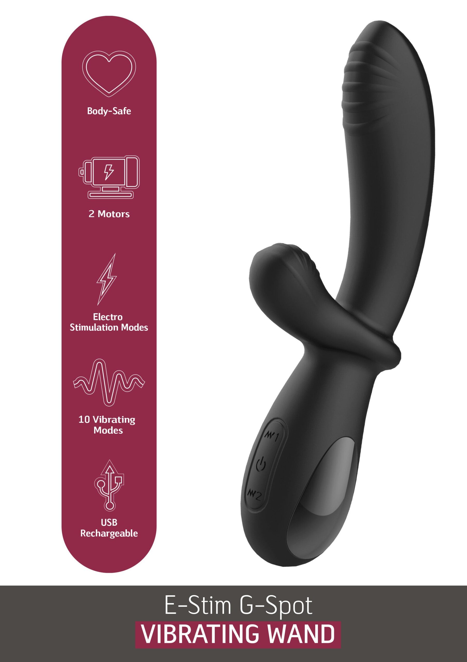 She.E.O E-Stim G-Spot 6 Scheda funzioni del She.E.O E-Stim: due motori, 10 modalita di vibrazione, elettrostimolazione
