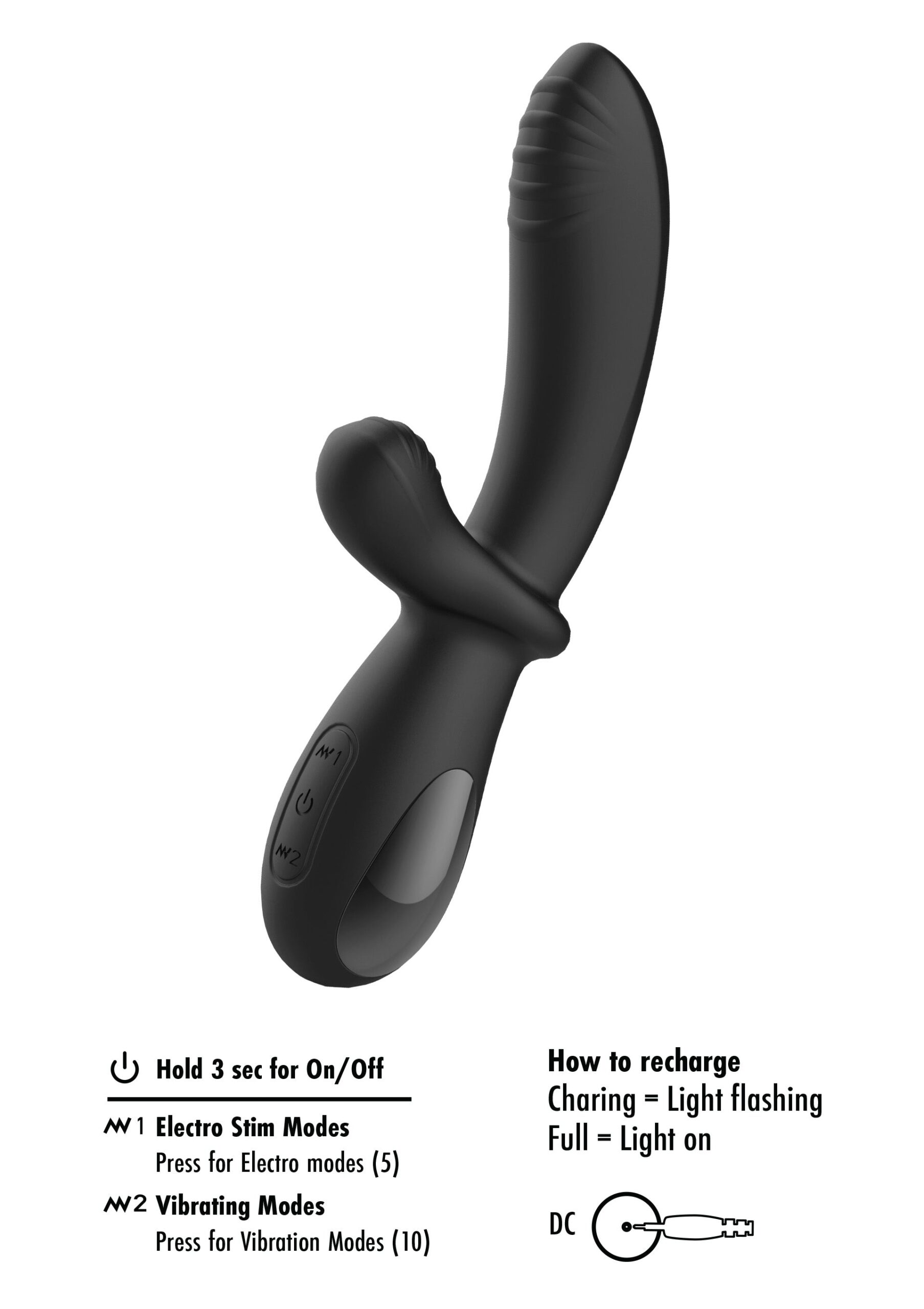 She.E.O E-Stim G-Spot 7 Legenda dei comandi del She.E.O E-Stim: 5 modalita elettro e 10 di vibrazione