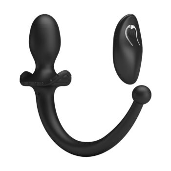 Mr Play - plug anale vibrante nero con braccio perineale e telecomando