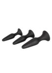 Kit CalExotics Silicone Anal Trainer, tre plug anali neri con base a ventosa
