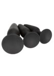 Kit CalExotics Silicone Anal Trainer, tre plug anali neri con base a ventosa