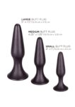 Kit CalExotics Silicone Anal Trainer, tre plug anali neri con base a ventosa