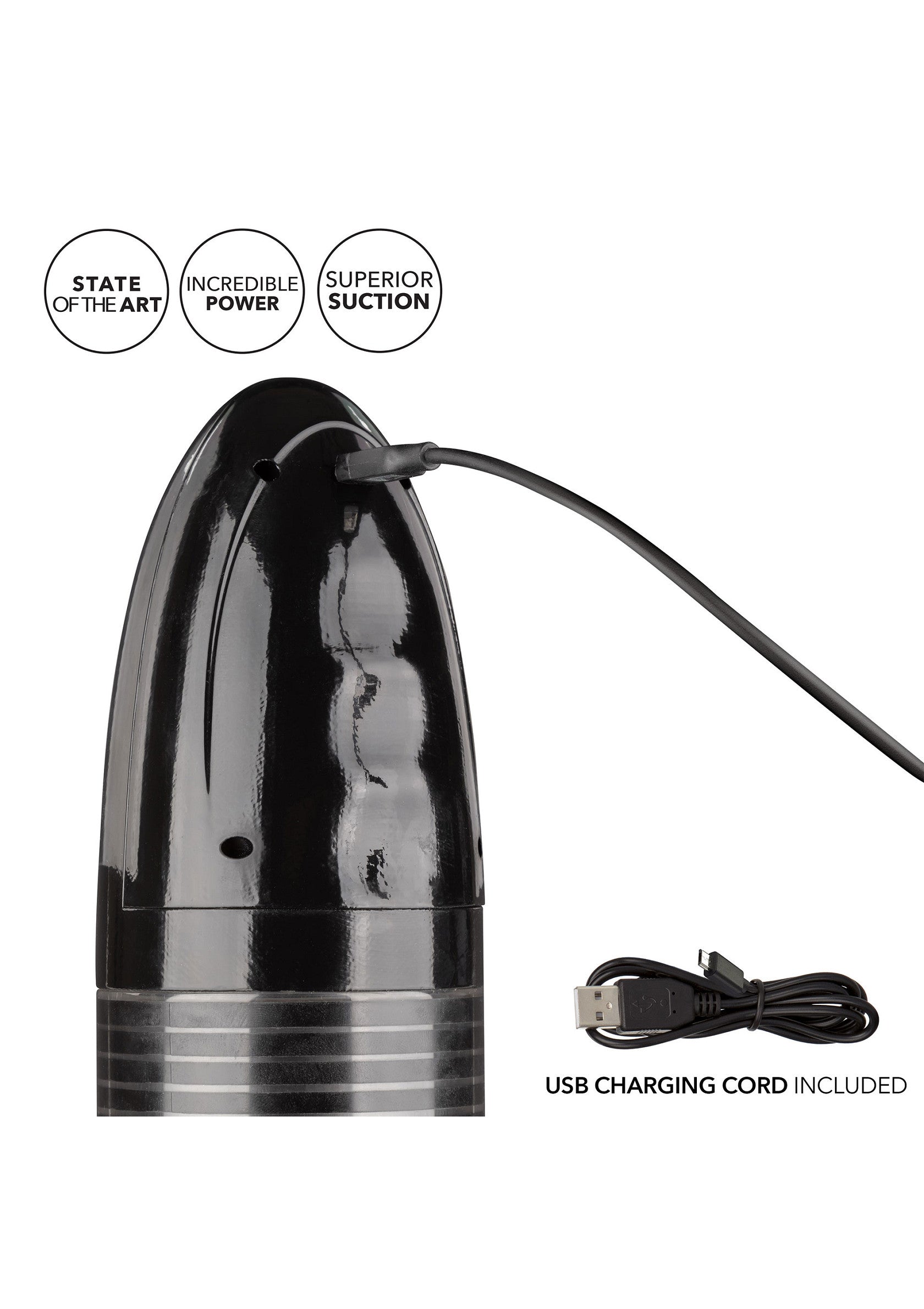 Executive Smart Pump ricarica Testata della Executive Smart Pump in carica con il cavo USB incluso