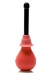 CalExotics Vulcanite Anal Douche con bulbo rosso in gomma e cannula nera
