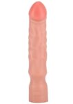 Dildo Get Real Big Boy color carne chiaro visto di fronte, con impugnatura alla base