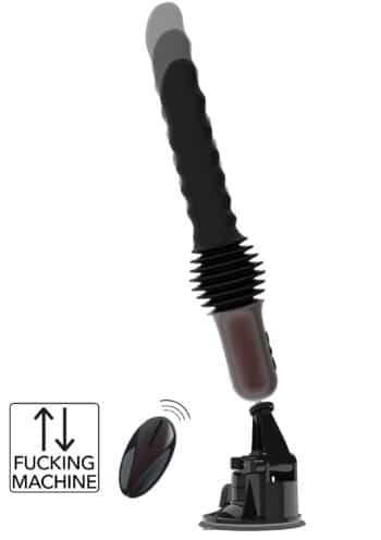 Anal Power Thrusting Vibrator montato sul supporto a ventosa con telecomando