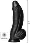 Dildo vibrante Demon Hidden Desire Extreme nero da 27 cm con base a ventosa