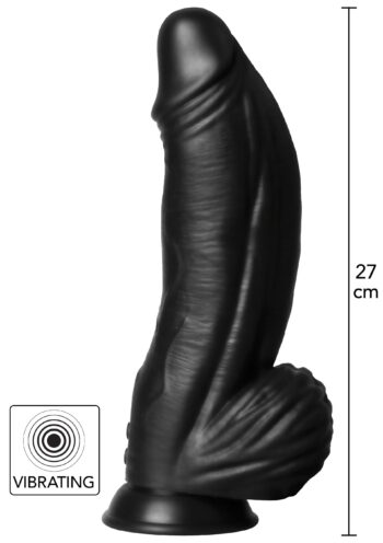 Dildo vibrante Demon Hidden Desire Extreme nero da 27 cm con base a ventosa