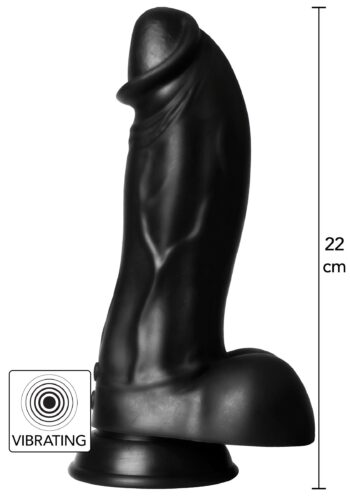 Dildo vibrante Dinosaur Hidden Desire Extreme nero da 22 cm con base a ventosa