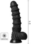 Dildo vibrante Dragon Hidden Desire Extreme nero da 27 cm con base a ventosa