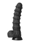 Dildo vibrante Dragon Hidden Desire Extreme nero da 27 cm con base a ventosa