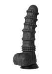 Dildo vibrante Dragon Hidden Desire Extreme nero da 27 cm con base a ventosa