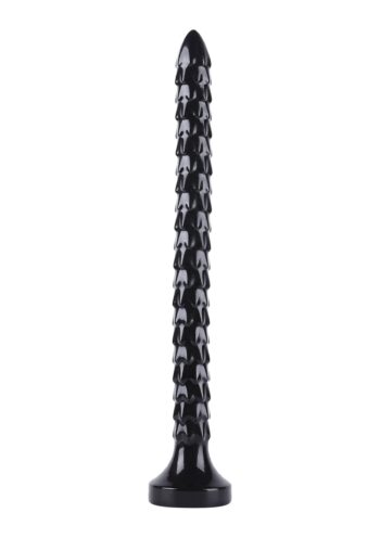 Anal Snake 45 cm nero in PVC lucido, vista frontale