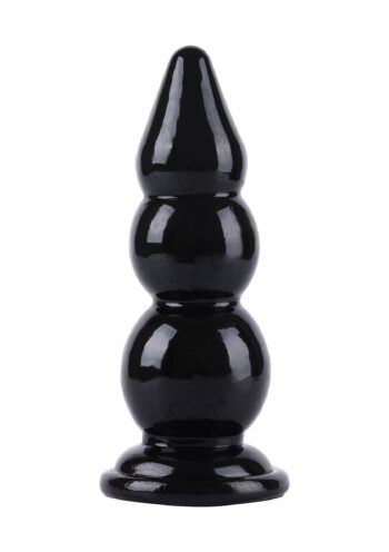 Buttplug Balls 23 cm nero in PVC lucido, vista frontale