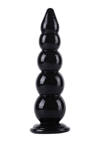 Buttplug Balls 40 cm nero in PVC lucido, vista frontale