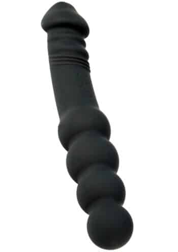 Dual Sided Anal Vibrator nero: lato realistico e lato a quattro sfere