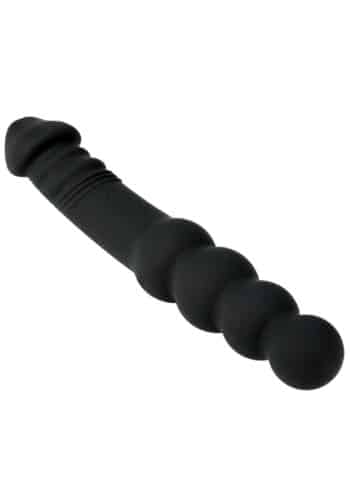 Dual Sided Anal Vibrator disteso, glande nervato e sfere crescenti