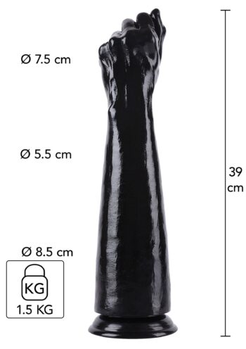 Fist Fucker 39 cm Hidden Desire Extreme con quote: 7,5 cm al pugno, 5,5 cm al polso, 8,5 cm all'avambraccio e peso 1,5 kg