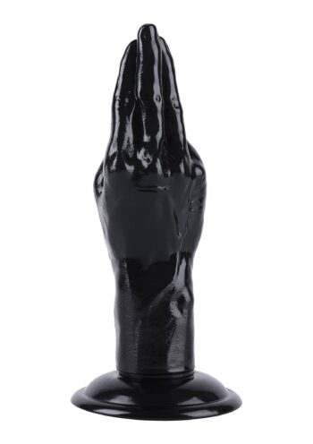 Hand Fucker 24 cm nero visto dal palmo, dita unite a cono