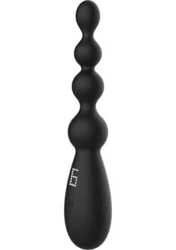 Tetra Thrill Anal Vibrator nero con quattro sfere e display del programma